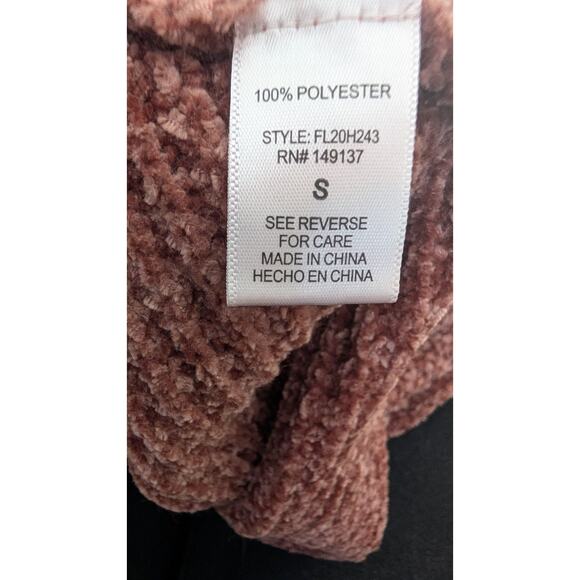 Hyfyv Chenille Wide Neck Dolman Sweater Sz S Browny Buckle Dolman Cozycore - Picture 8 of 9